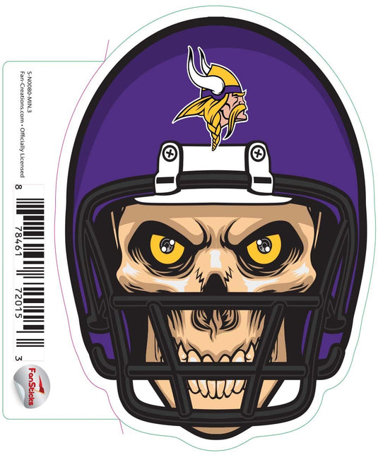 Fan Creations Decal Minnesota Vikings 3in Decal Skull