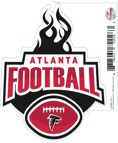 Fan Creations Decal Atlanta Falcons 3in Decal Football Flames