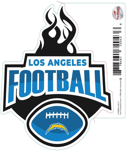 Fan Creations Decal Los Angeles Chargers 3in Decal Football Flames