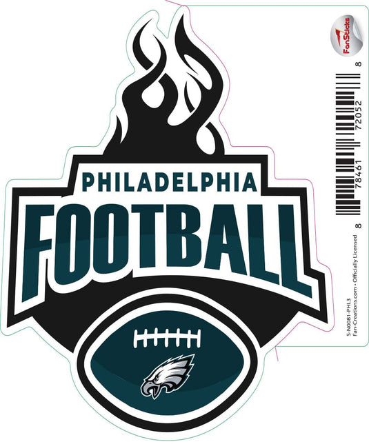 Fan Creations Decal Philadelphia Eagles 3in Decal Football Flames