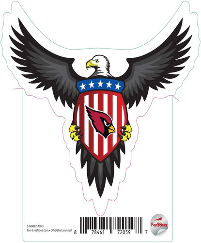 Fan Creations Decal Arizona Cardinals 3in Decal Patriotic Eagle