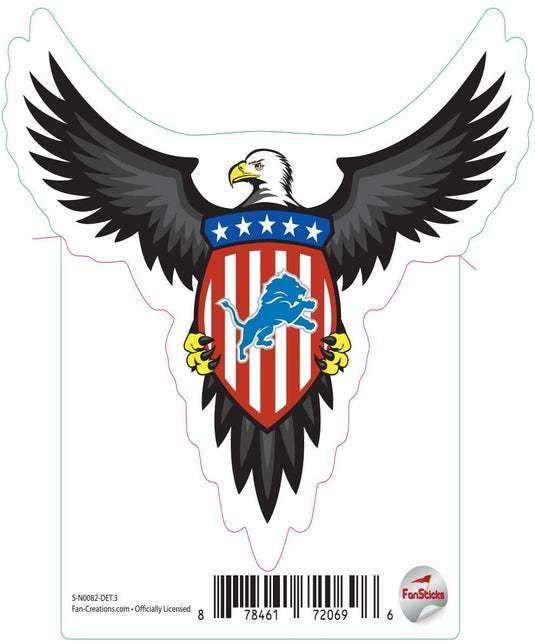 Fan Creations Decal Detroit Lions 3in Decal Patriotic Eagle