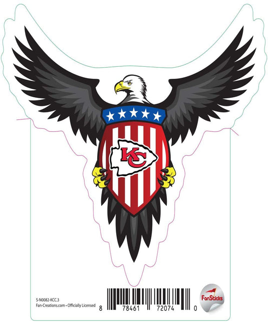 Fan Creations Decal Kansas City Chiefs 3in Decal Patriotic Eagle