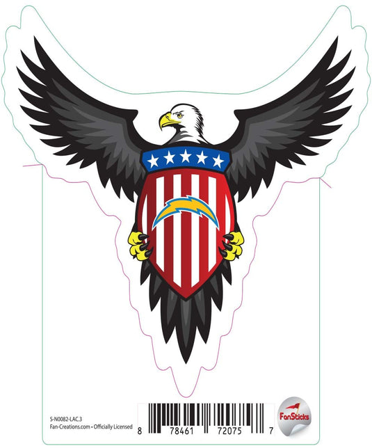 Fan Creations Decal Los Angeles Chargers 3in Decal Patriotic Eagle