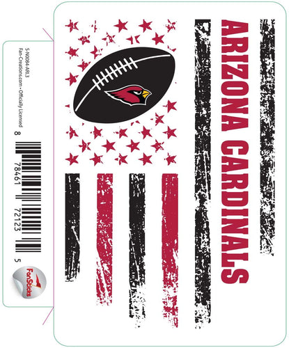 Fan Creations Decal Arizona Cardinals 3in Decal Team American Flag