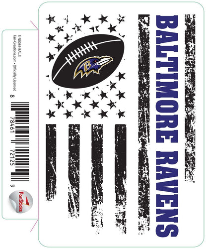 Fan Creations Decal Baltimore Ravens 3in Decal Team Flag