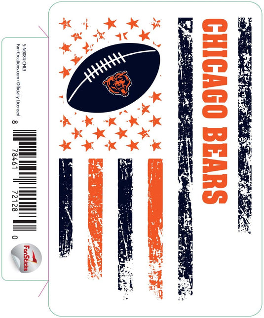 Fan Creations Decal Chicago Bears 3in Decal Team Flag