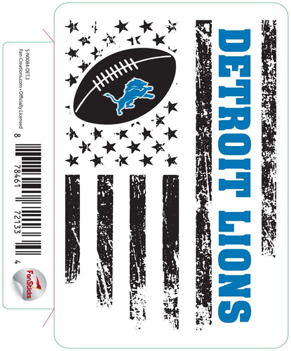 Fan Creations Decal Detroit Lions 3in Decal Team Flag