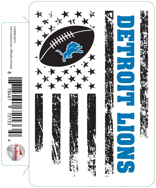 Fan Creations Decal Detroit Lions 3in Decal Team Flag