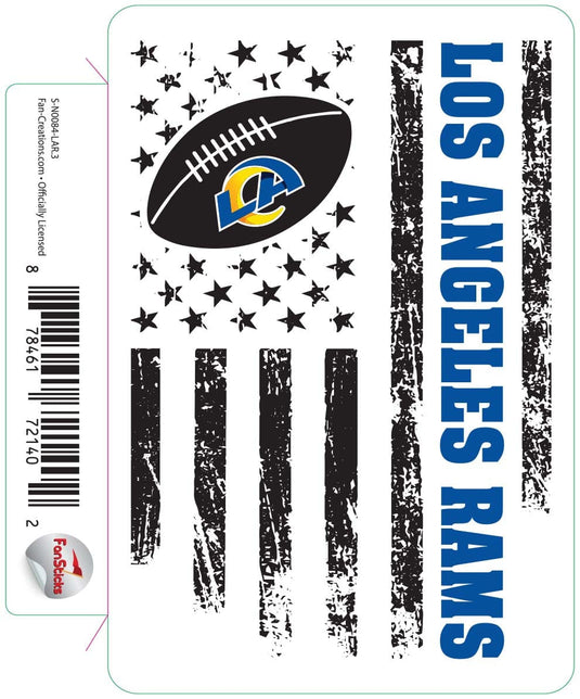 Fan Creations Decal Los Angeles Rams 3in Decal Team Flag