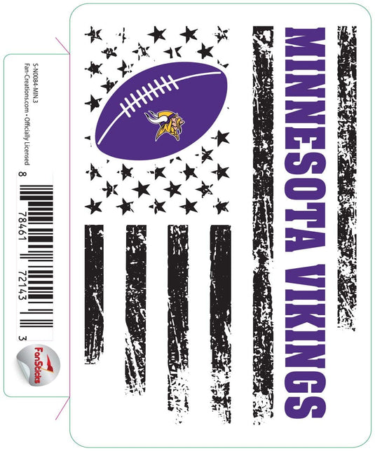 Fan Creations Decal Minnesota Vikings 3in Decal Team Flag