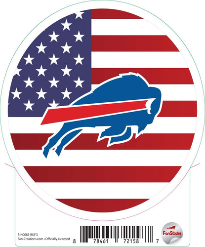 Fan Creations Decal Buffalo Bills 3in Decal Logo on Flag Circle