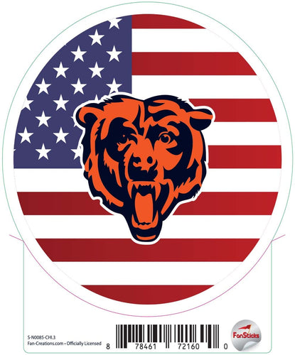 Fan Creations Decal Chicago Bears 3in Decal Logo on Flag Circle