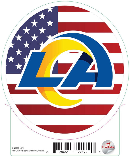 Fan Creations Decal Los Angeles Rams 3in Decal Logo on Flag Circle