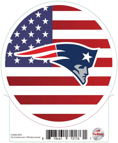 Fan Creations Decal New England Patriots 3in Decal Logo on Flag Circle