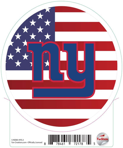 Fan Creations Decal New York Giants 3in Decal Logo on Flag Circle