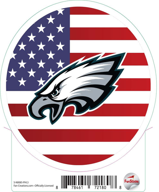 Fan Creations Decal Philadelphia Eagles 3in Decal Logo on Flag Circle