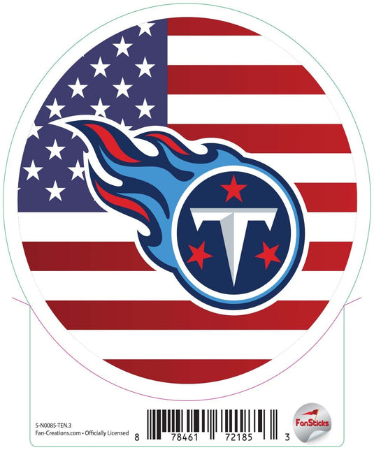 Fan Creations Decal Tennessee Titans 3in Decal - Logo on Flag Circle