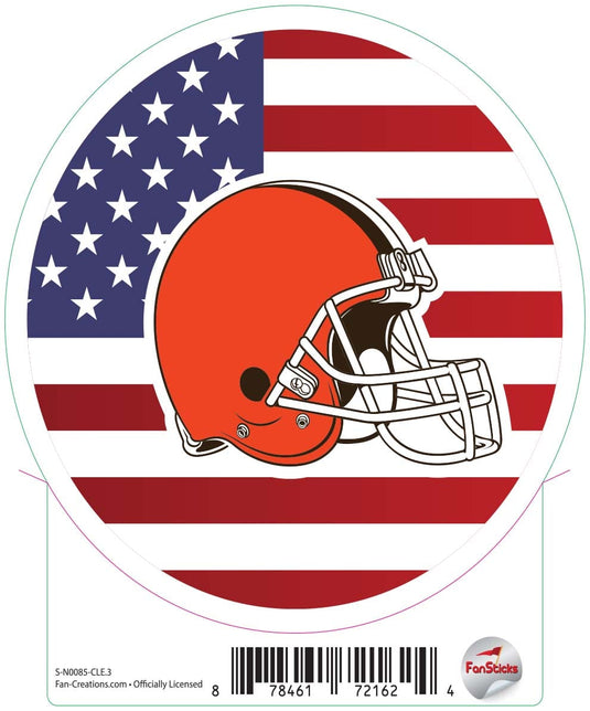 Fan Creations Decal Cleveland Browns 3in Decal Logo on Flag Circle