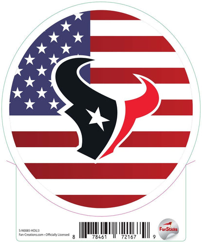 Fan Creations Decal Houston Texans 3in Decal Logo on Flag Circle