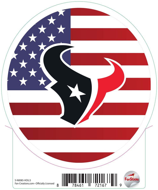 Fan Creations Decal Houston Texans 3in Decal Logo on Flag Circle