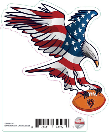 Fan Creations Decal Chicago Bears 3in Decal Flag Eagle