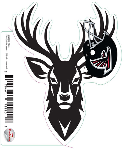 Fan Creations Decal Atlanta Falcons 3in Decal Deer with Helmet