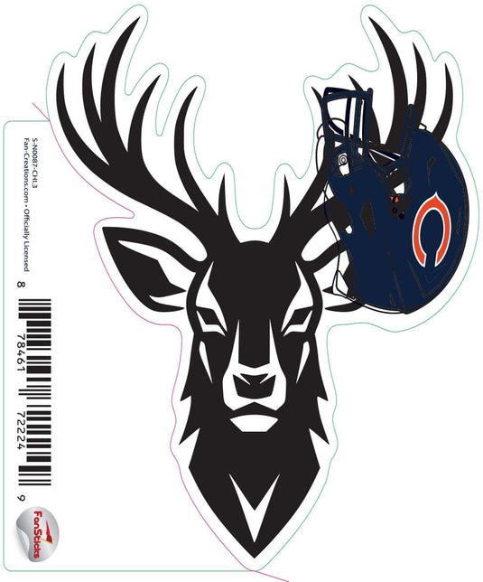 Fan Creations Decal Chicago Bears 3in Decal Deer Helmet