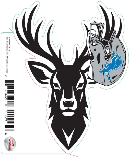 Fan Creations Decal Detroit Lions 3in Decal Deer Helmet