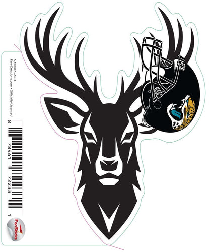 Fan Creations Decal Jacksonville Jaguars 3in Decal Deer Helmet