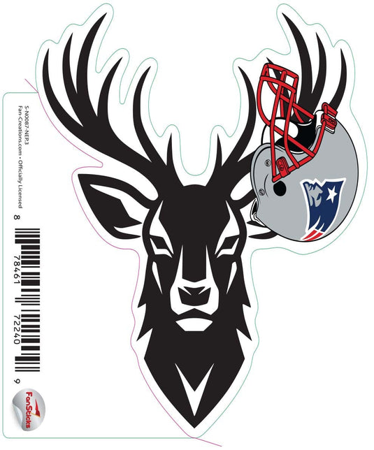 Fan Creations Decal New England Patriots 3in Decal Deer Helmet