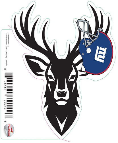 Fan Creations Decal New York Giants 3in Decal Deer Helmet