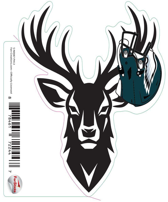 Fan Creations Decal Philadelphia Eagles 3in Decal Deer Helmet