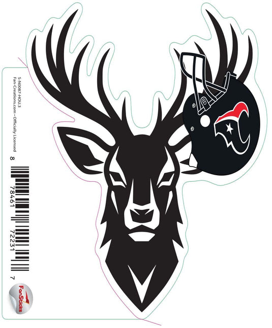 Fan Creations Decal Houston Texans 3in Decal Deer Helmet