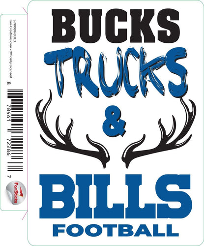 Fan Creations Decal Buffalo Bills 3in Decal Bucks, Trucks & Team