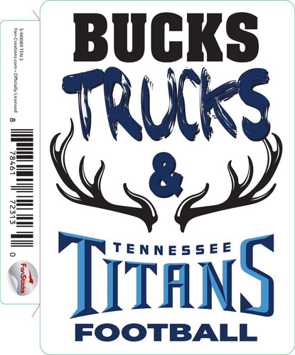 Fan Creations Decal Tennessee Titans 3in Decal - Bucks, Trucks & Team