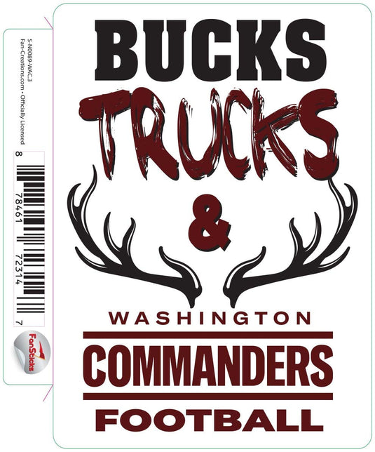 Fan Creations Decal Washington Commanders 3in Decal - Bucks, Trucks & Team