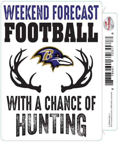 Fan Creations Decal Baltimore Ravens 3in Decal Weekend Forecast