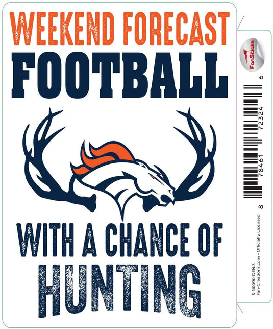 Fan Creations Decal Denver Broncos 3in Decal Weekend Forecast