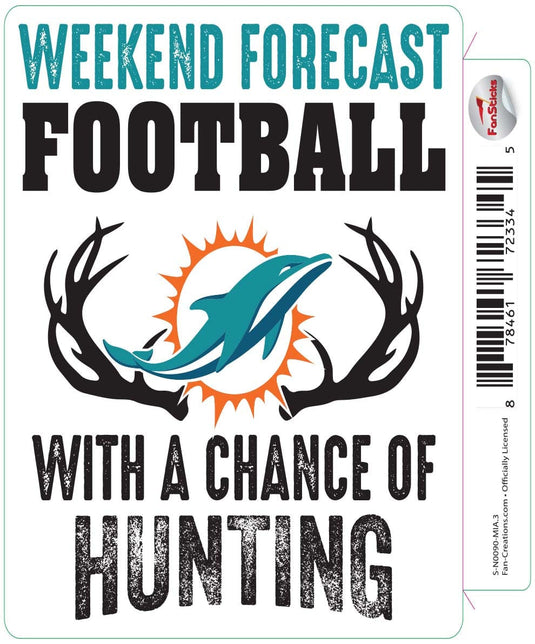 Fan Creations Decal Miami Dolphins 3in Decal Weekend Forecast