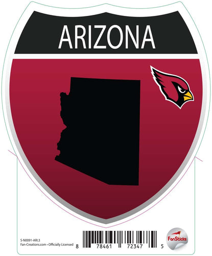 Fan Creations Decal Arizona Cardinals 3in Decal Interstate Sign