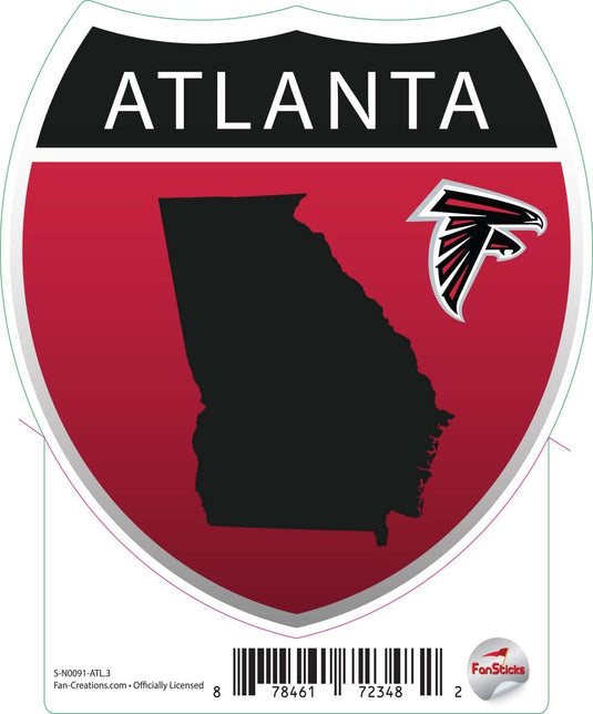 Fan Creations Decal Atlanta Falcons 3in Decal Interstate Sign