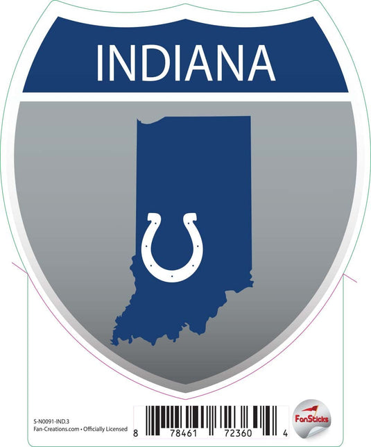Fan Creations Decal Indianapolis Colts 3in Decal Interstate Sign