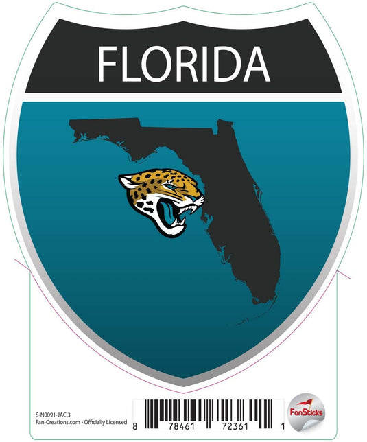 Fan Creations Decal Jacksonville Jaguars 3in Decal Interstate Sign