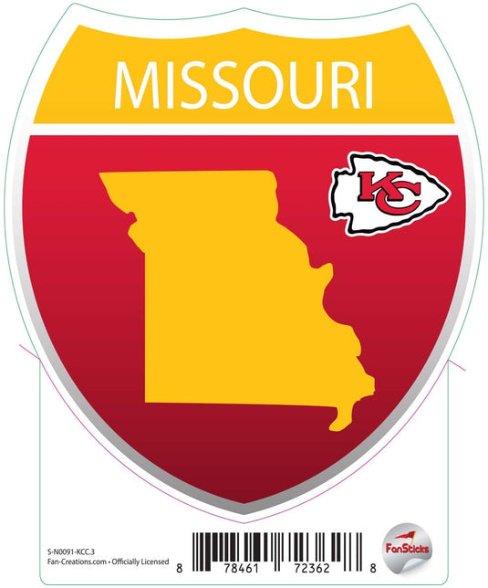 Fan Creations Decal Kansas City Chiefs 3in Decal Interstate Sign