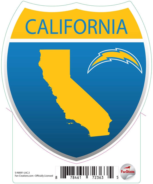 Fan Creations Decal Los Angeles Chargers 3in Decal Interstate Sign