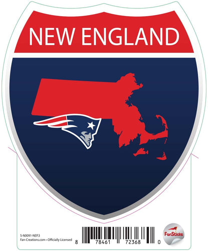 Fan Creations Decal New England Patriots 3in Decal Interstate Sign