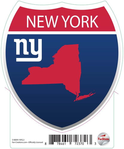 Fan Creations Decal New York Giants 3in Decal Interstate Sign