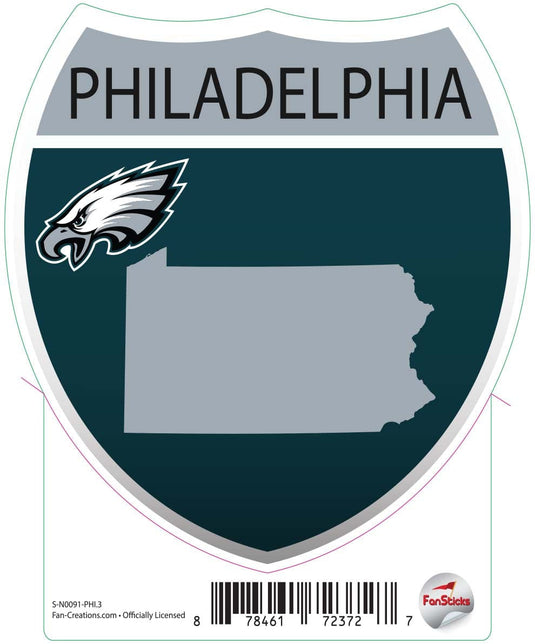 Fan Creations Decal Philadelphia Eagles 3in Decal Interstate Sign