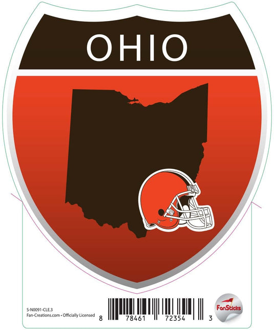 Fan Creations Decal Cleveland Browns 3in Decal Interstate Sign